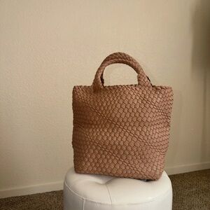 Chic Tan Woven Tote Bag